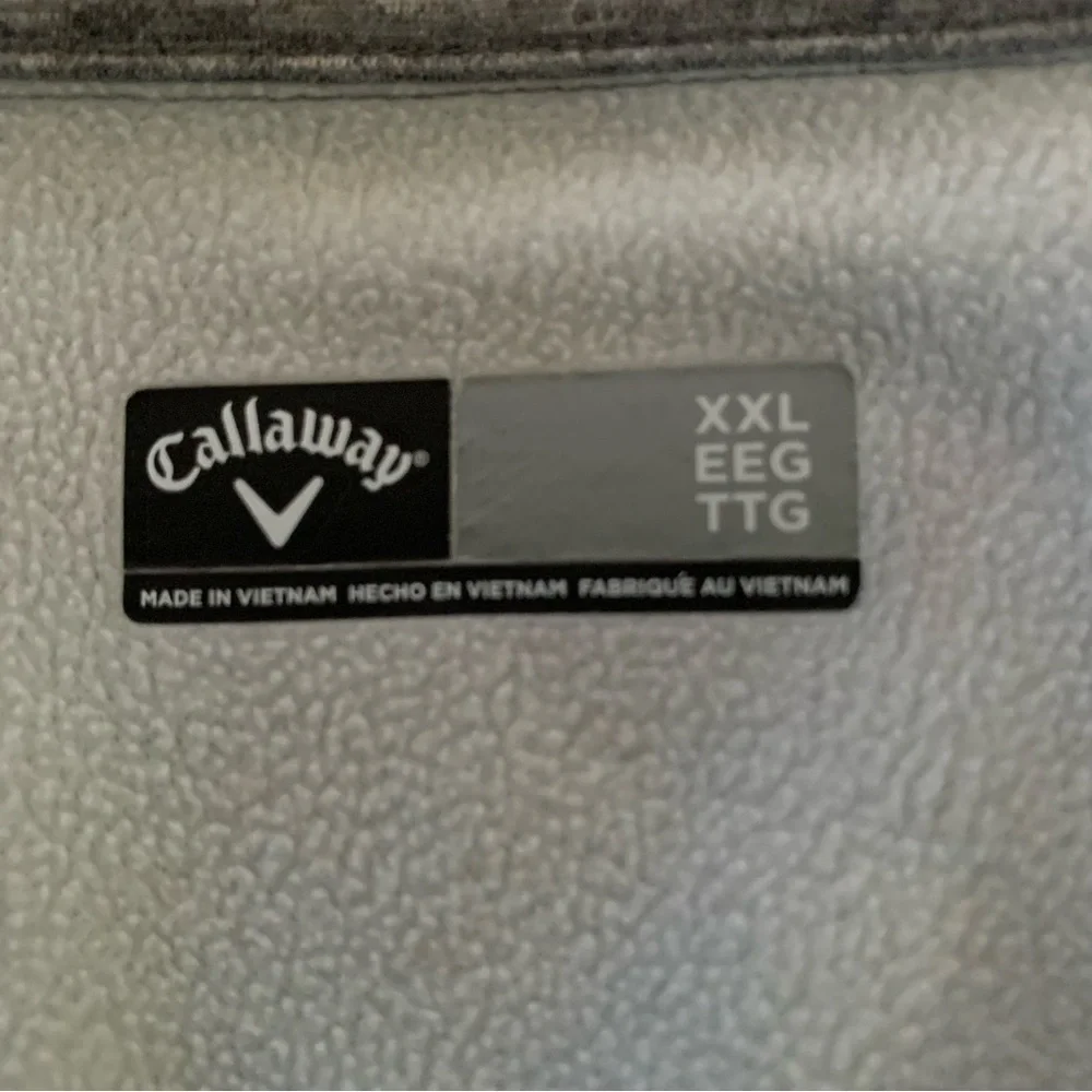 Callaway Mens Fleece Lined Long Sleeve 1/4 Zip Pullover Gray Pockets SzXXL